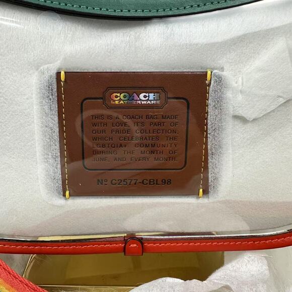 Coach Stadium Swinger Bag Shoulder/Crossbody In Clear PVC & Leather/Rainbow NWT - Picture 10 of 11